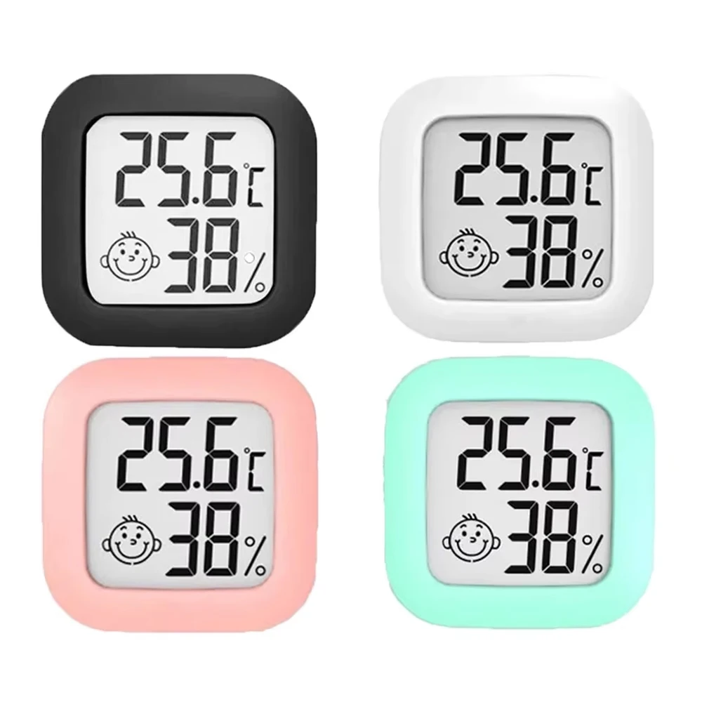 Termómetro Higrómetro Digital LCD, Mini Medidor Electrónico de Temperatura y Humedad para Interiores, Sensor con 4 Colores para el Hogar y Bebés