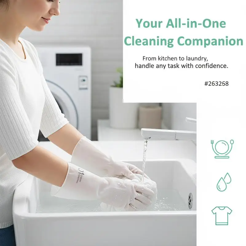 5 Paar wasserdichte Silikon-Haushaltshandschuhe mit rutschfestem Design und niedlichen Mustern für die Küche, zum Geschirrspülen und für alltägliche Hausarbeiten. – Detail 7