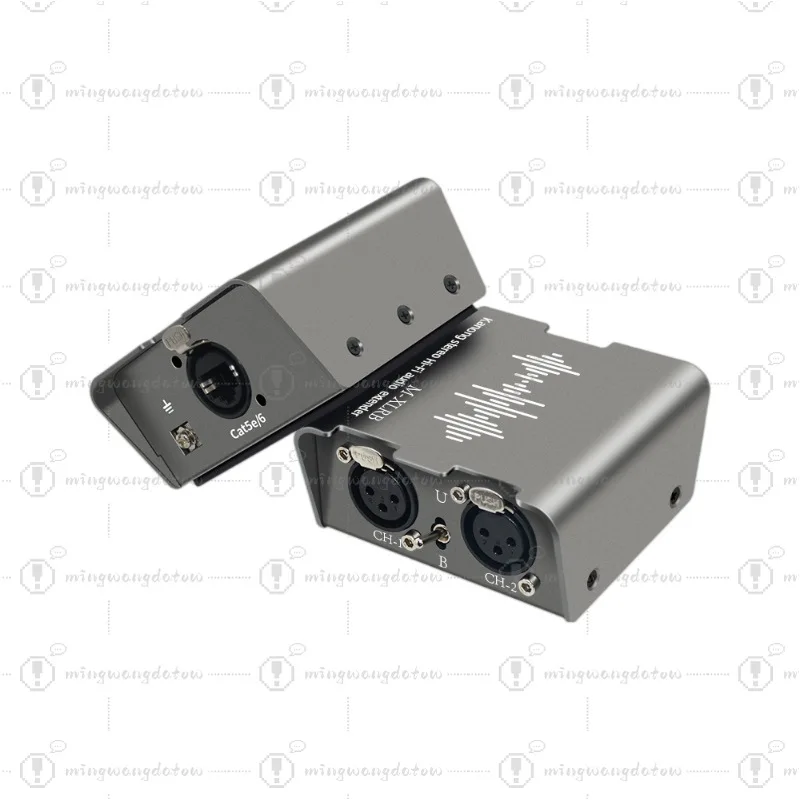 Professional 2CH XLR Audio Over CAT5e/CAT6 Cable, Balanced Signal Extender, Dual Path XLR-RJ45 Converter for Live Broadcast