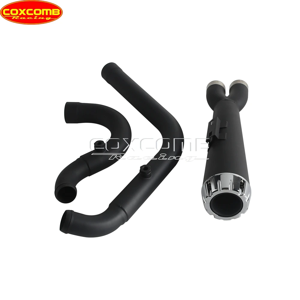 Pazoma Full 2-in-1 Stepped Header Exhaust Muffler Cover High Pipe For Harley Softail Fat Bob Street Bob Low Rider FXFB 2018-2025