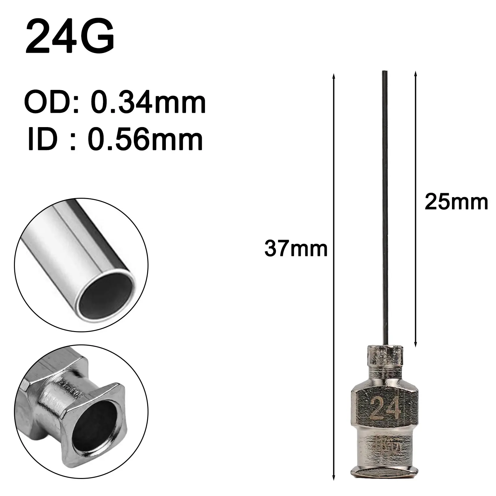 25mm Stainless Steel Dispensing Machine Needle Industrial Glue 1 Inch 8G-30G Cannula Length Dispensing Needle