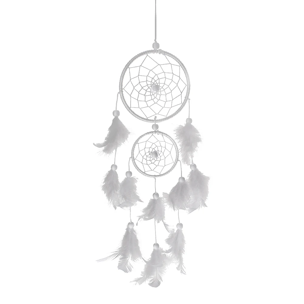 White Dream Catcher Pendant Hand-woven Wall Decor Pendant Romantic Creative Handmade for Girlfriend Gift for Party Decoration