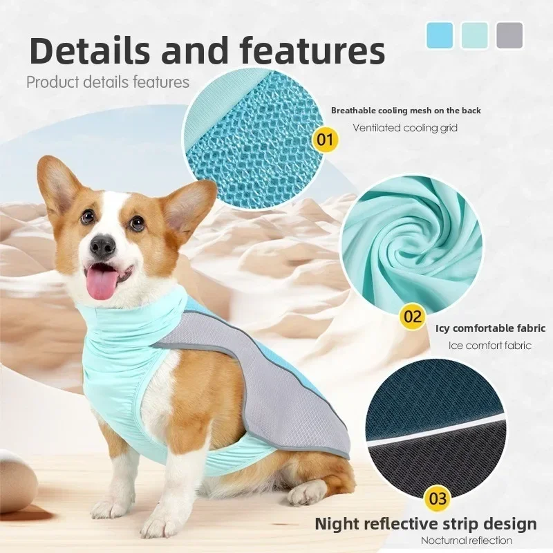 

Cooling dog Vest - Breathable Dog Vest for Hot Summer Days - Adjustable & Lightweight Cooling Jacket with Reflective Strips