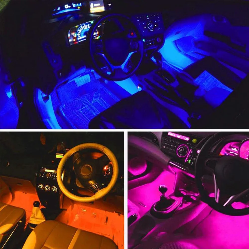 Neon LED Car Interior Ambient Foot Strip Light Kit Accessories Backlight App Music Control Auto RGB Decorative Lamps