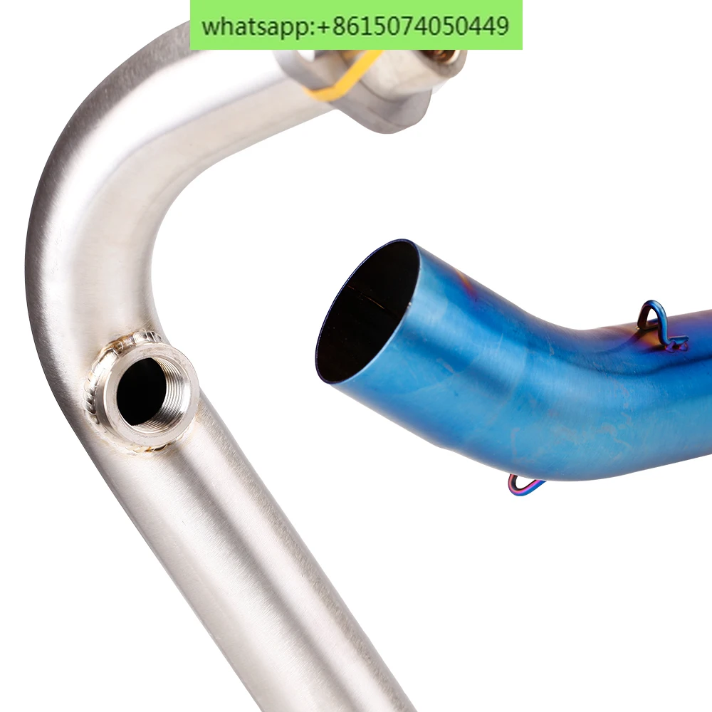 Motorcycle modified exhaust pipe NK150 backpressure steel front section Modified large hexagonal double-hole tail section