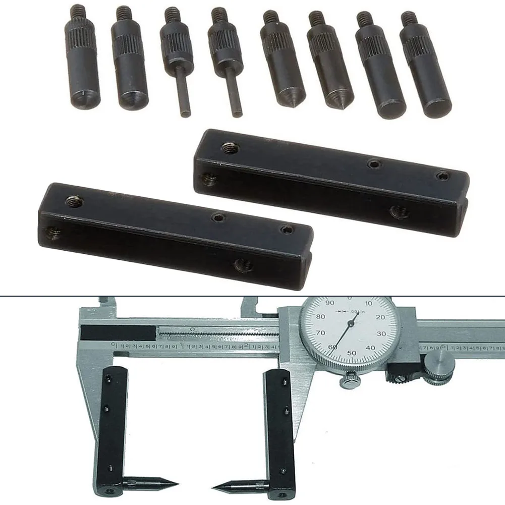 4-Point Caliper Attachment Kit For Dial And Digital Models With Extension Accessory For Depth Measurement In Hard-to-Reach Areas