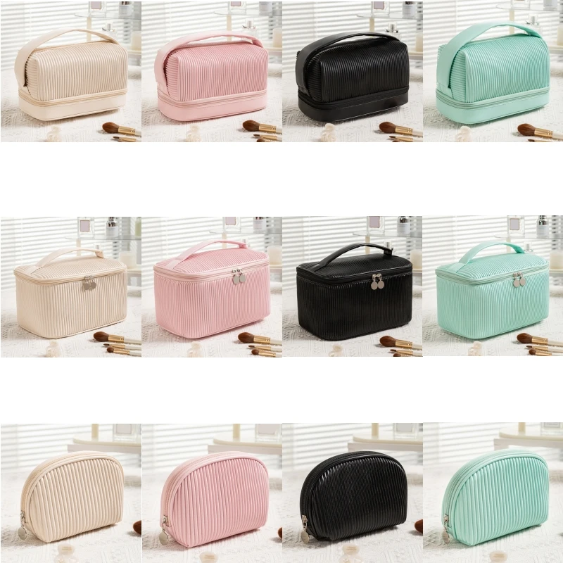 Travel Toast PU Makeup Bag Waterproof Leather Clutch Cosmetic Pouch Large Travel Washbag Multi-Size