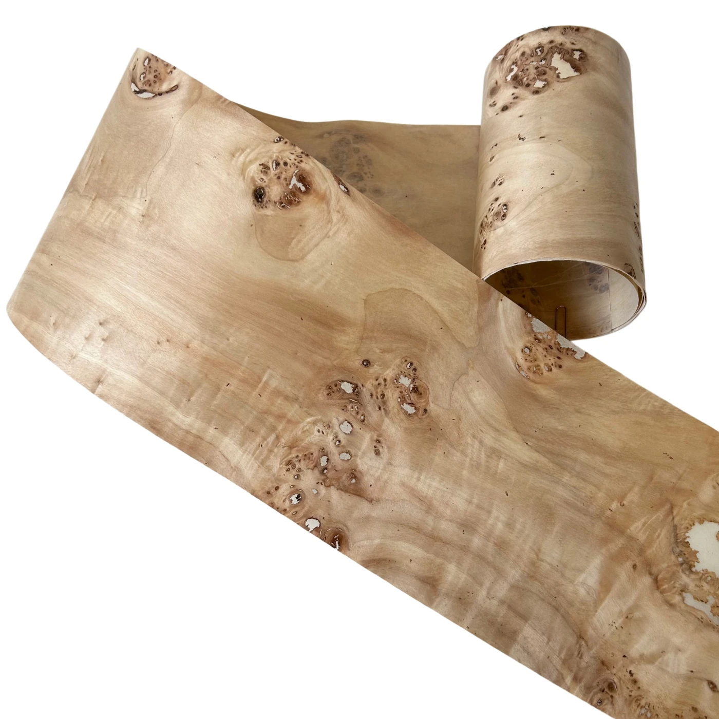 20x250cm, Fleece-backed Thin Veneer of 0.2mm Thickness, Natural Poplar Burl Wood Veneer Roll for Furniture Renovation and DIY