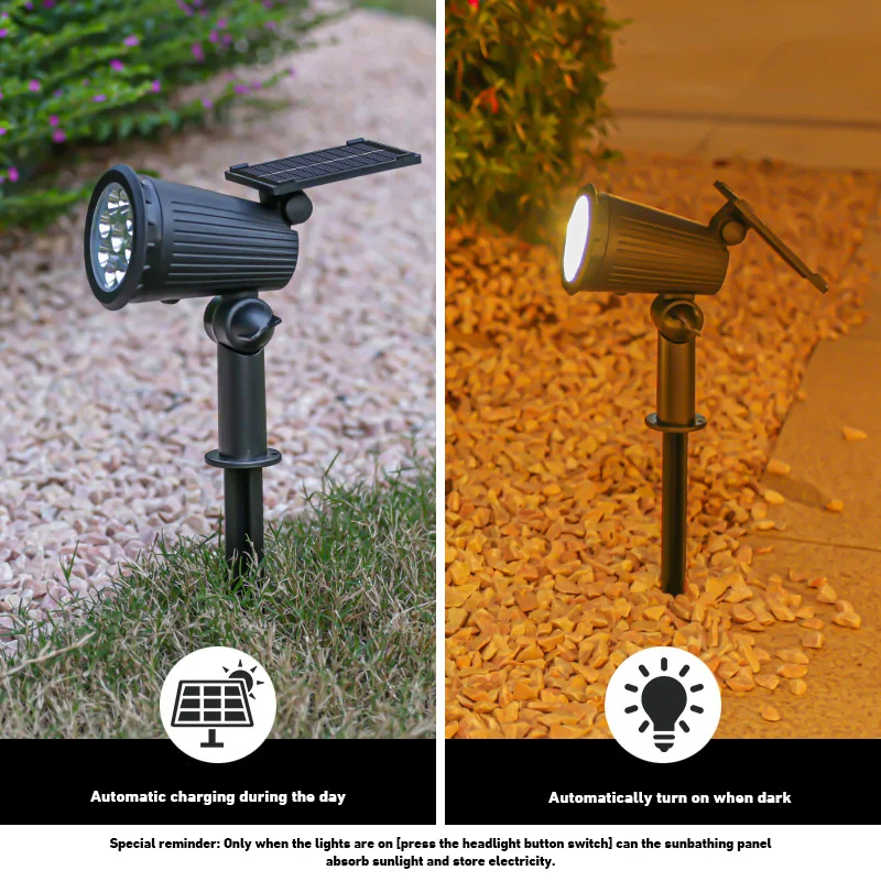 Imagem -05 - Led Spotlight Solar para Decoração ao ar Livre Brilho Ajustável à Prova Dágua Ip65 para Jardim Quintal Garagem Pátio Lei 9