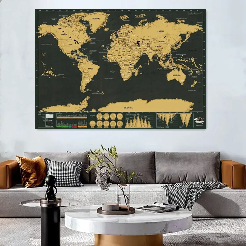 Best selling Amazing Globe Scratch Maps Posters Includes All Flags  - Deluxe Scratch Layer Coating Maps As Gift for Travelers 9