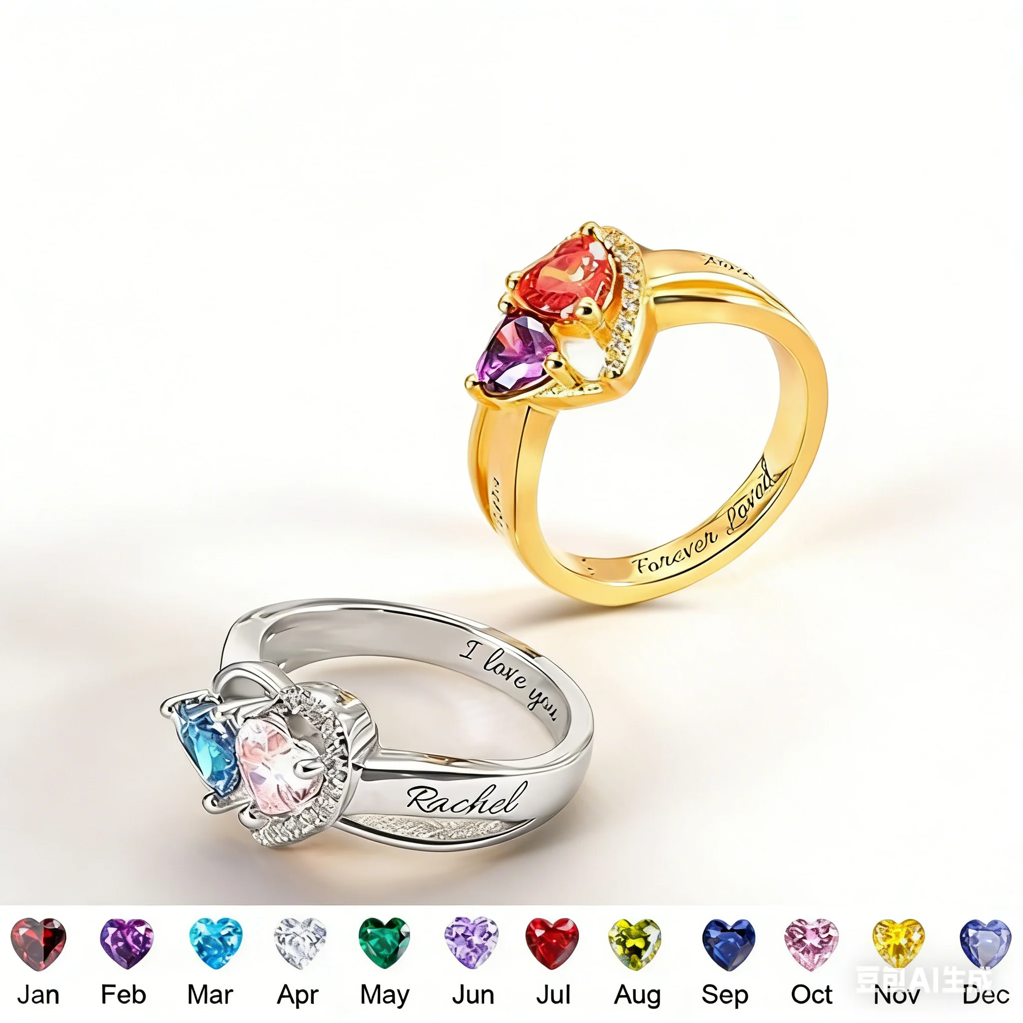 Anillo Personalizado con Nombr - Birthstone Ring Set reseña y precio
