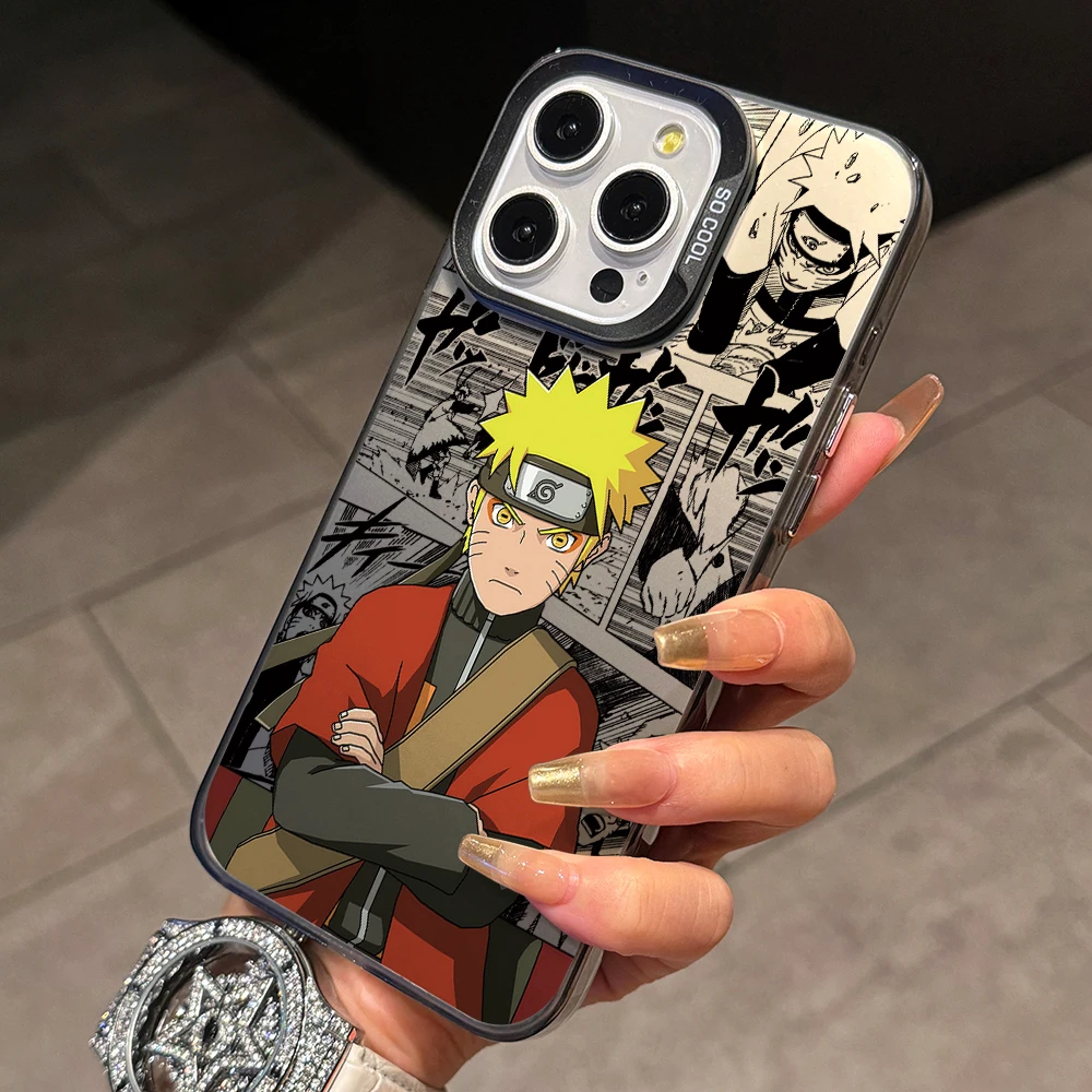 NARUTOS Anime Sasukes Phone Case for Samsung Galaxy S26 S25 Edge S24 S23 S22 S21 FE S20 Ultra Plus 5G Colorful Silver Hard Cover