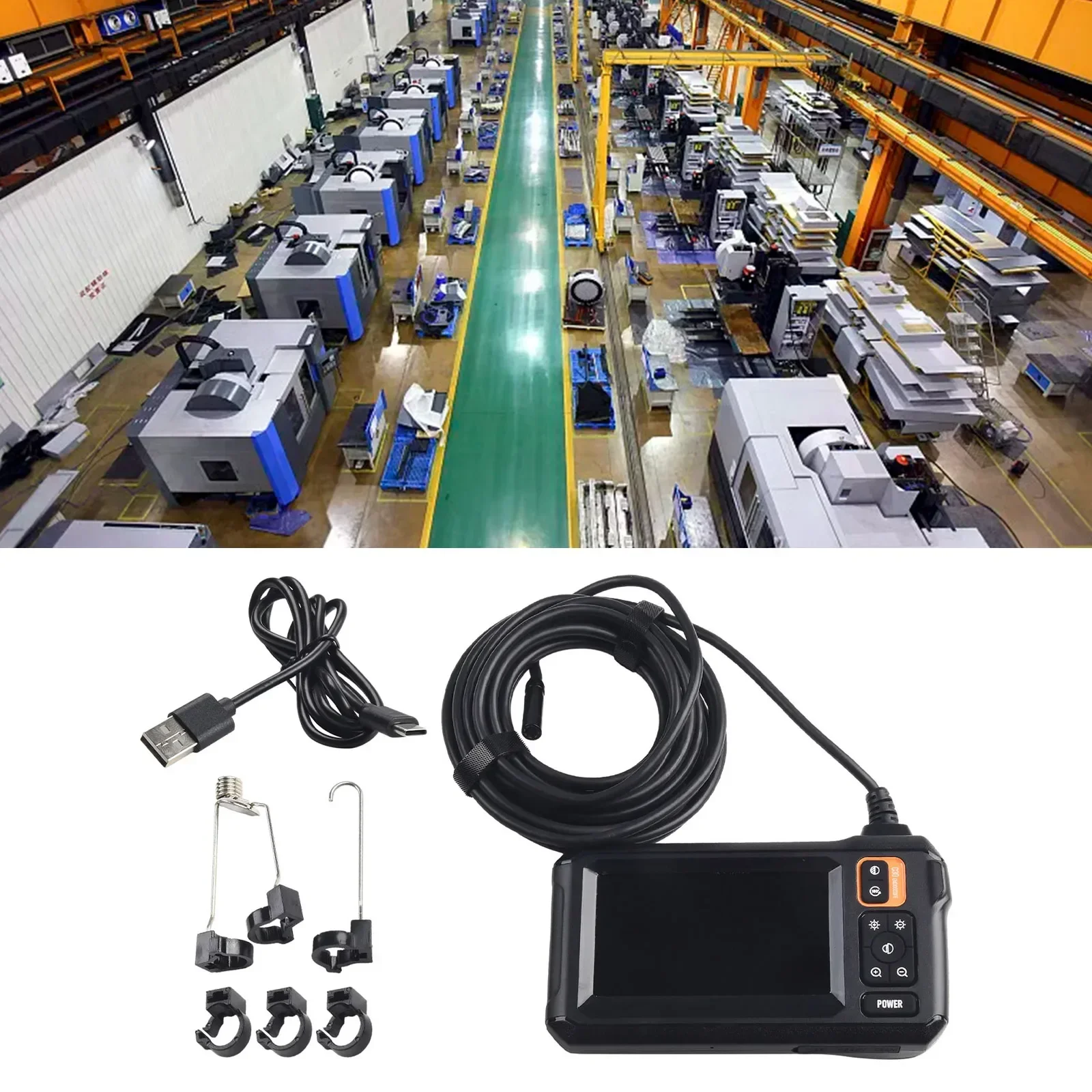 High Definition Industrial Borescope Inspection Camera with 4 3in Display and 8mm Lens for Accurate Inspections