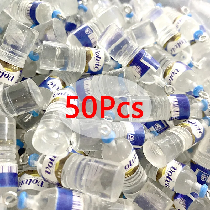 50/100pcs Mini 3D Water Bottle Resin Charms Bulk Wholesale Drink Pendant Diy For Earring Necklace Jewelry Make