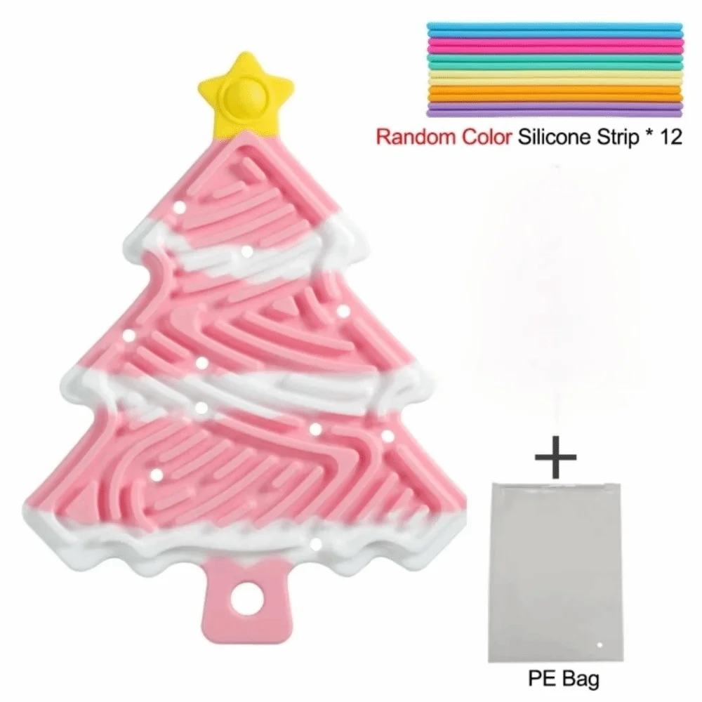 Christmas Tree Sensory Fidget Toy 3D Texture Portable 3D Shape Jigsaw Puzzle Activity Design Tree Shape Silicone Busy Board Set