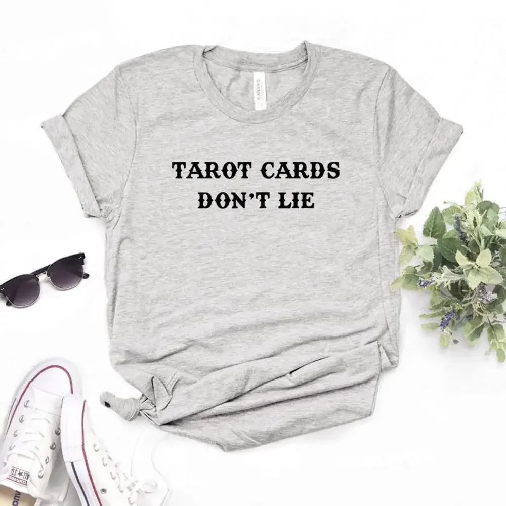 Tarot Cards Don't Lie Print Women Tshirts Casual Funny t Shirt For Lady  Top Tee Hipster y2k tops 2024 Cotton t shirt women