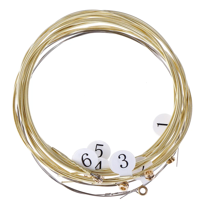 6 szt./zestaw Uniwersalne struny do gitary akustycznej z mosiężnym sześciokątnym rdzeniem stalowym do instrumentów muzycznych, struny do gitary, część do gitary