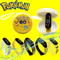 Pokémon Pikachu Cute Gengar Digital Watch Toy Cartoon Anime Figure tin box Watch Electronic LED Watch Child Birthday Party Gifts