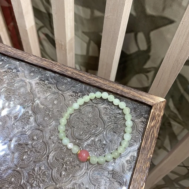 New-Style With Beads And Hetian Jade Round Bead Bracelet