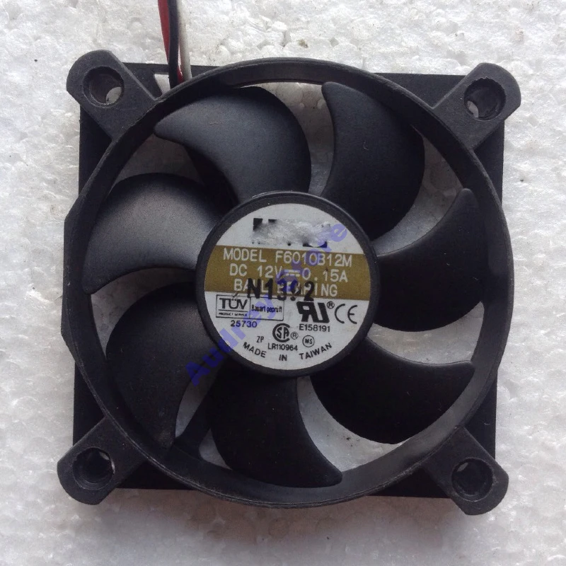 F6010B12M 6010 6CM DC12V 0.15A Double ball bearing 3-wire cooling CPU fan 4500rpm air blower