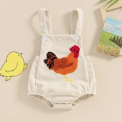 Newborn Baby Boy Girl Summer Outfits Corduroy Romper Farm Chicken Baby Overalls 0 3 6 9 12 Months Infant Clothes