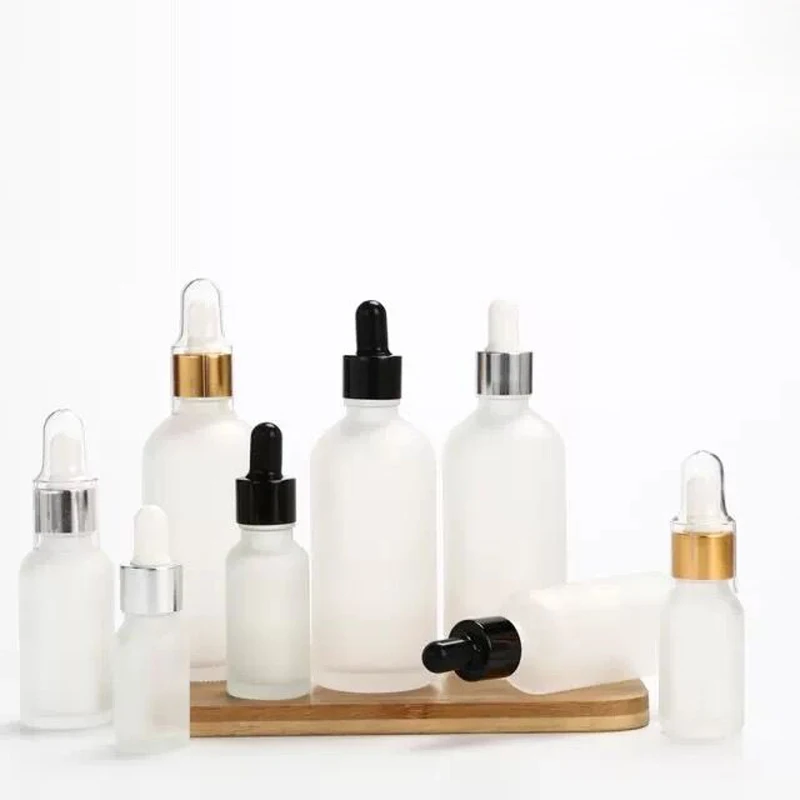 

5ml 10ml 15ml 30ml 50ml 100ml Frosted Glass Dropper Bottle Empty Cosmetic Packaging Container Vials Essential Oil Frost Bottles