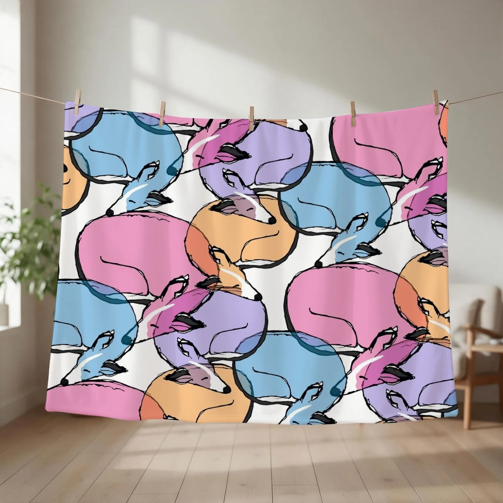Soap bubbles! No, wait, whippets :) Throw Blanket couch cozy soft plush fuzzy picnic outdoor blanket