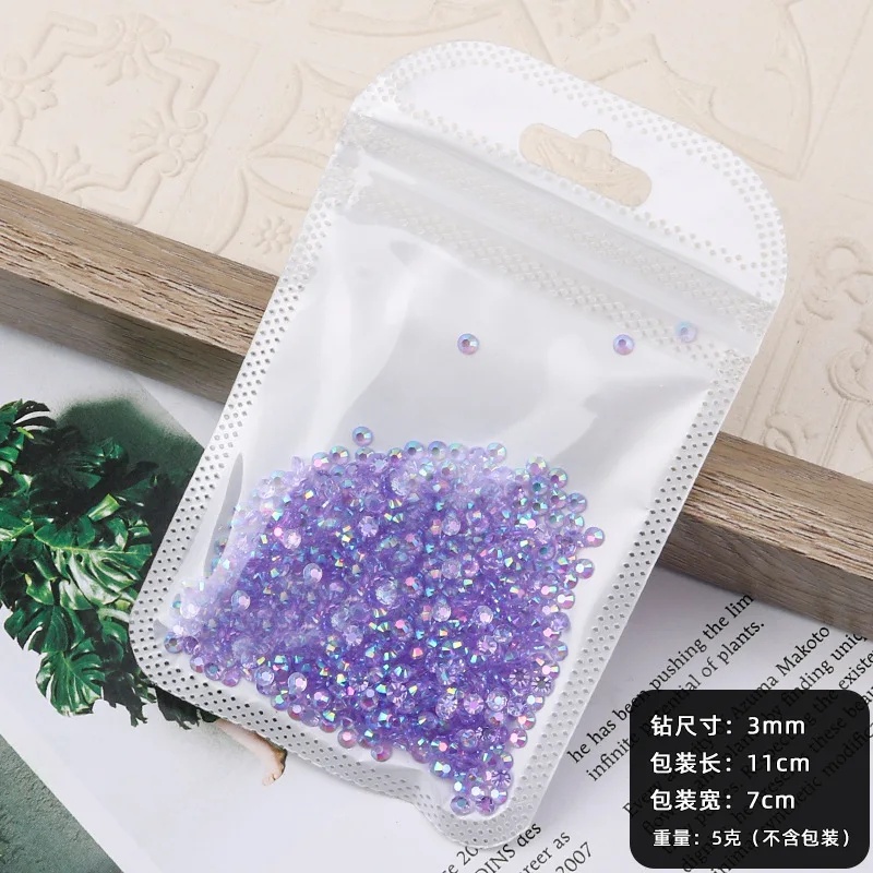 Piezas de uñas japonesas de 3mm, diamantes de imitación redondos de fondo plano, ovalados, para decoración de uñas, ropa DIY, 3D, fabricación de joyas, piezas decorativas