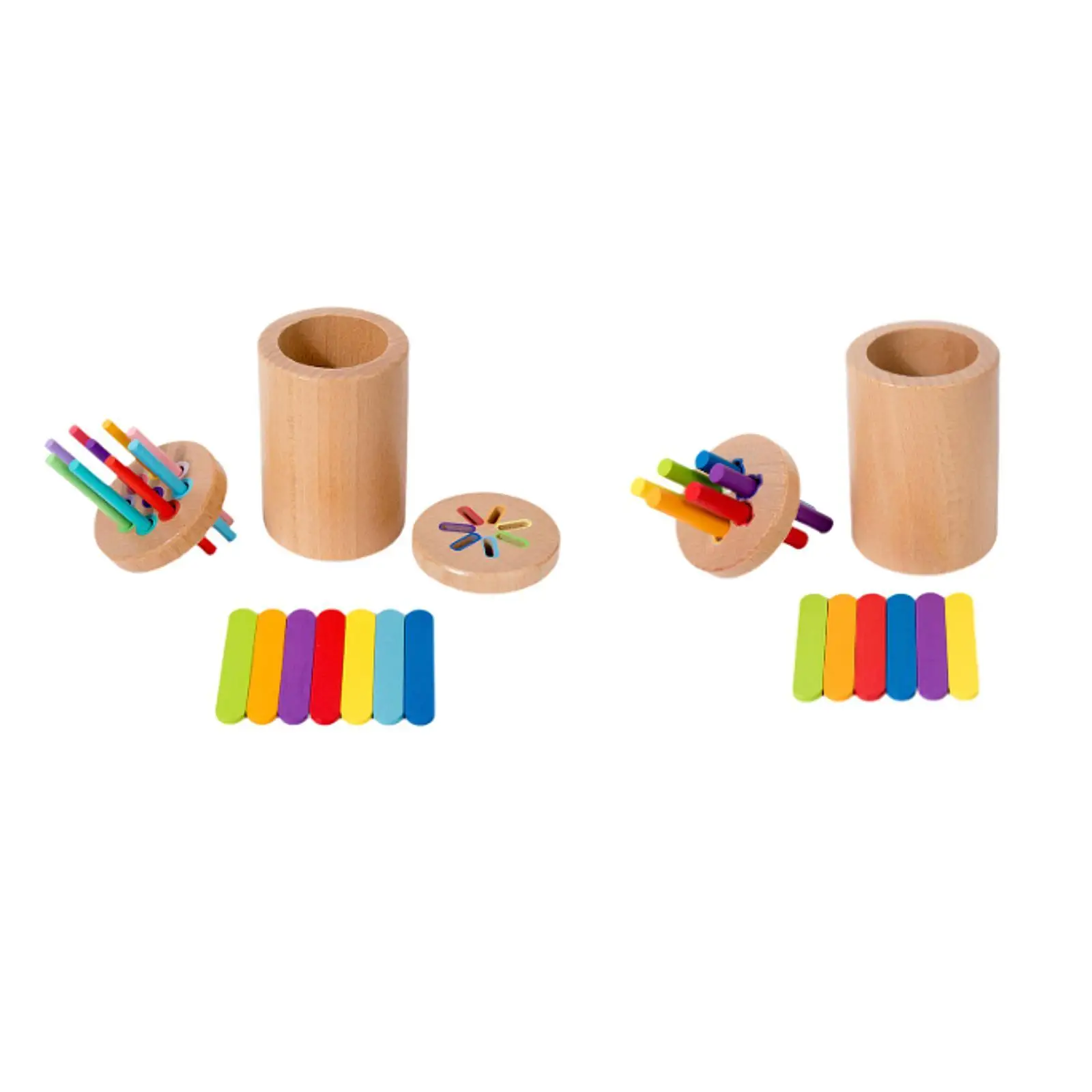 Copo de classificação de cores para crianças, caixa de classificação de madeira, brinquedo de coordenação, brinquedo educacional para crianças de 2 a 5 anos