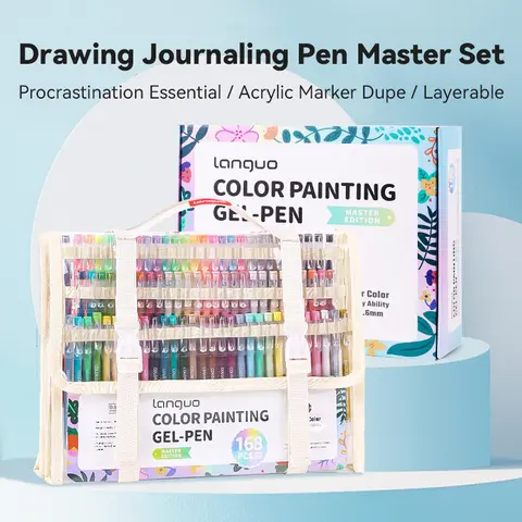Languo 45/162/207 Colors Of One Set Color Gel Pen Drawing Handbook Pens Student DIY Graffiti Writing Painting Marker Stationery