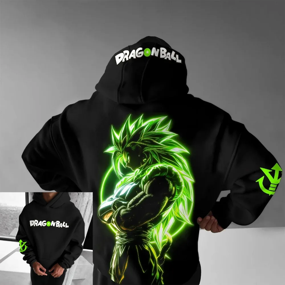 Bluza z kapturem Broly Anime Męska Damska Dragon Ball Z Grafika Pulower Streetwear Oversize Casual Wiosna Jesień Top