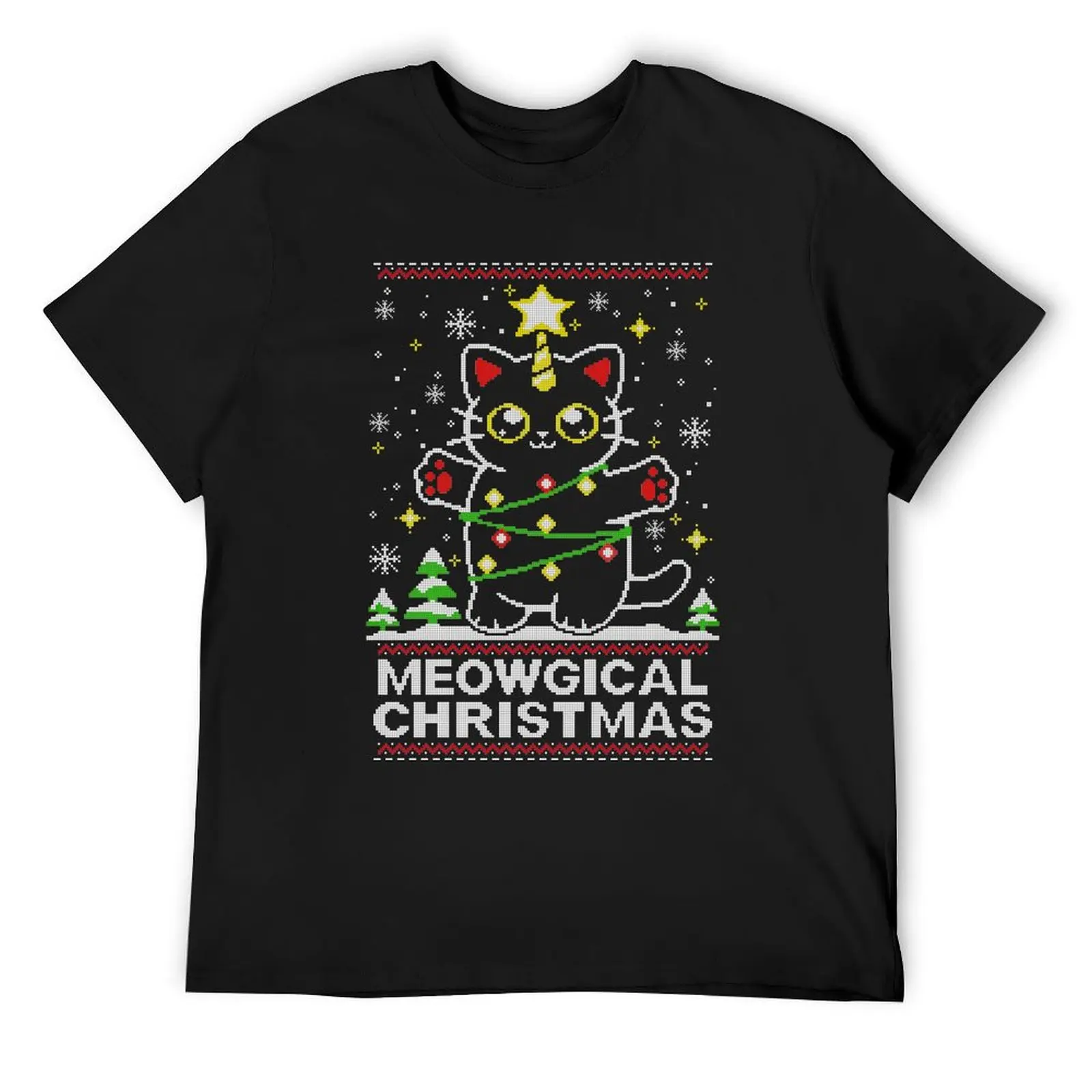 Meowgical cat christmas T-Shirt heavyweights shirts graphic tee tops mens graphic t-shirts hip hop