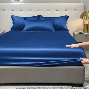 Satin sheet for the bedroom, modern, simple, solid color, excluding pillowcases, 1 8 Main Sales Lençol - №5