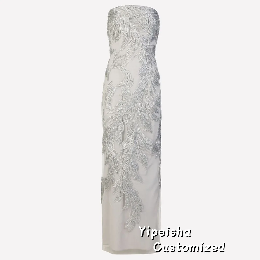 Abito da sera con applicazioni in pizzo splendido personalizzato senza maniche Abito da ballo per occasioni speciali Abito lungo Robes De Soiree