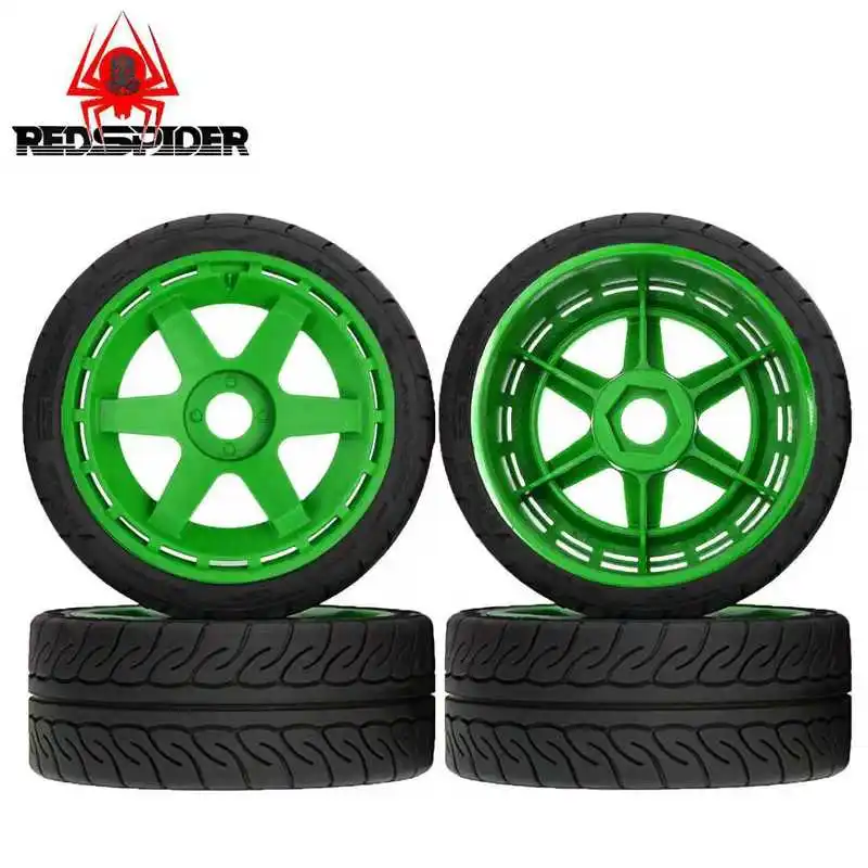 4pcs RC WRC Rally Tires and Wheel Rims for 1/7 1/8 MJX KM Thor FS Racing Ford Mustang KKPIT Blackbird ZD Racing Upgrade Parts view 3