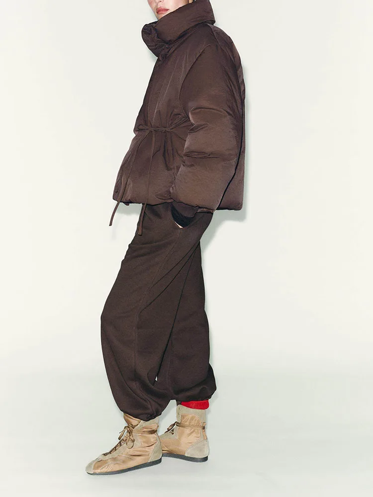 Modische Baumwolljacke mit Stehkragen, Verstärkte Oberbekleidung, Neuheit für Frühling, Elegante Damen-Langjacke mit Knöpfen...