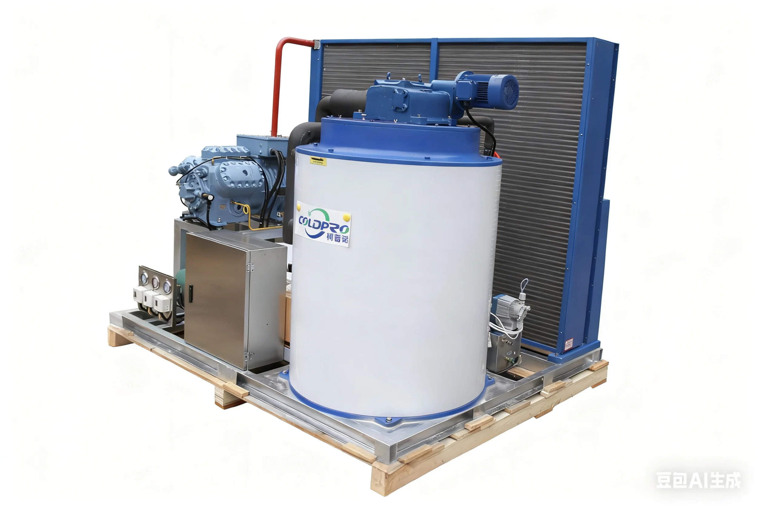 Full-Automatic PLC Compressor Flake Ice Machine Energy-Saving Motor Driven Industrial High-Efficiency Ice Maker Remote