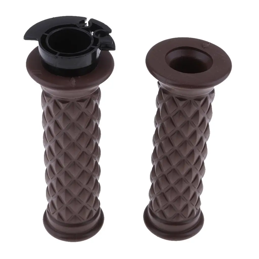 Brown Cafe Racer Motorcycle Handlebar Grips 7/8