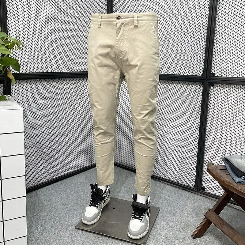 Men's Casual Pants Men's 2026 New Fashion Trendy Brand Slim Pants Spring Autumn High-end Trend Cooling Pants for Men Trousers