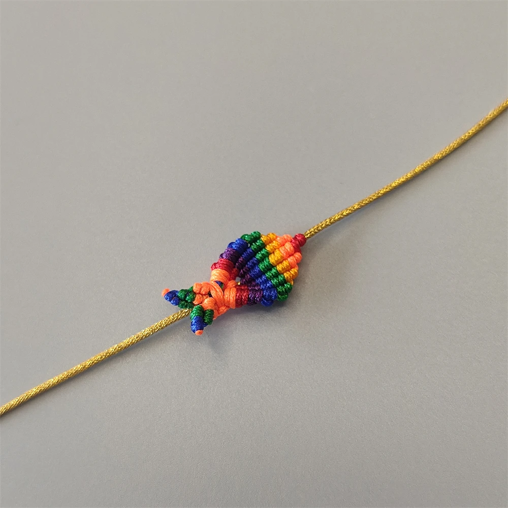 Summer Women Rainbow Tropical Colorful Gold Rope Handmade Fish Lucky Cute Whale Tail Braided Bracelet Jewelery Bestie  Gift