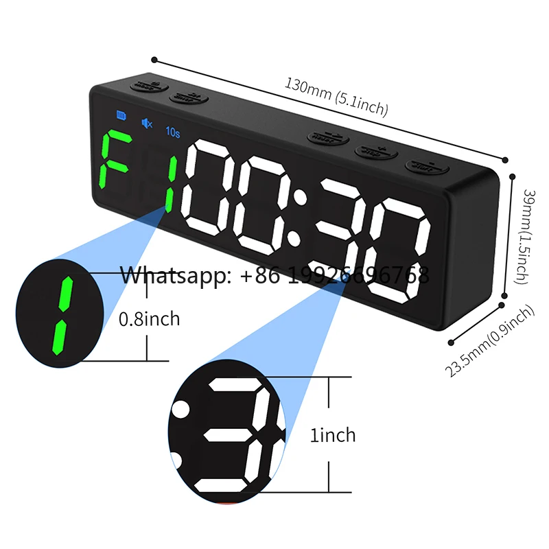 

High Quality Mini Portable Fitness Interval Workout Digital Timer GYM Home Kitchen Boxing Countdown Timer With Color Logo Custom