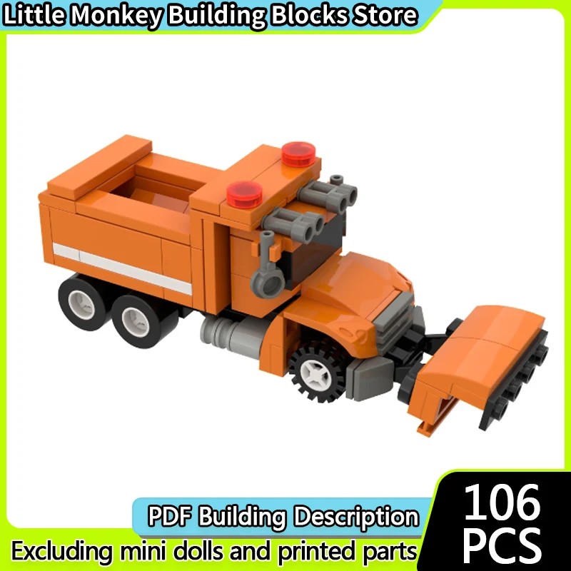 

Модель городской автомобиль MOC, строительные кирпичи, классический американский снегоочиститель, модульная технология, детские праздничные подарки, сборные игрушки, костюм