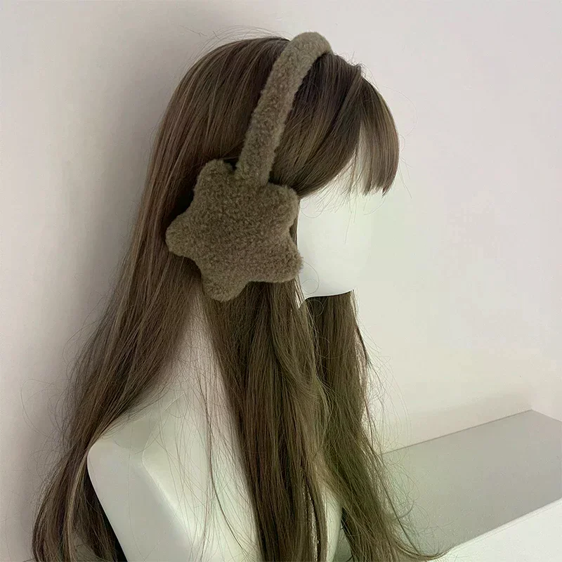 

Новые зимние милые наушники для девочек, милые звезды, плюшевые зимние теплые головные уборы, женские беруши, защита от холода, наушники