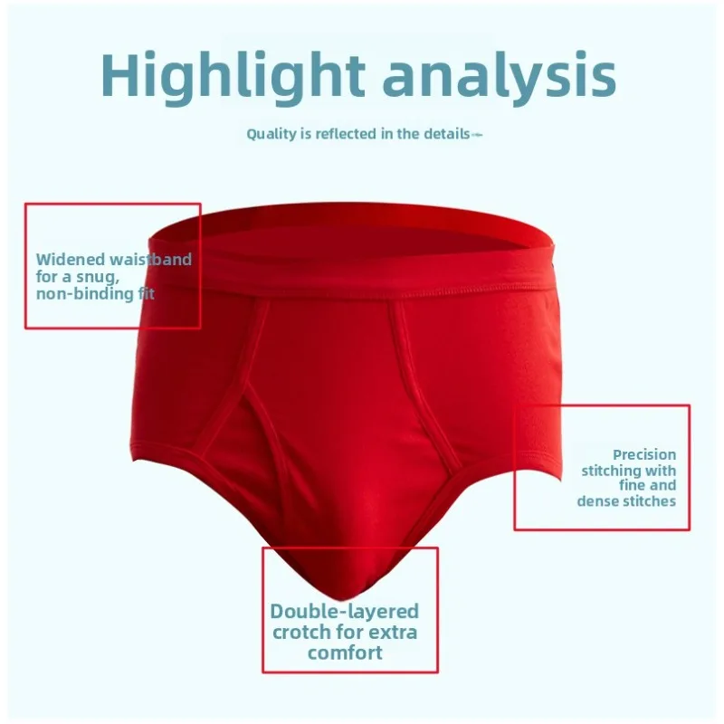 Cuecas de Algodão para Homens, Modelo Triangular, para Idosos e de Meia Idade, Cintura Alta, Tamanho Grande, Confortáveis e Respiráveis