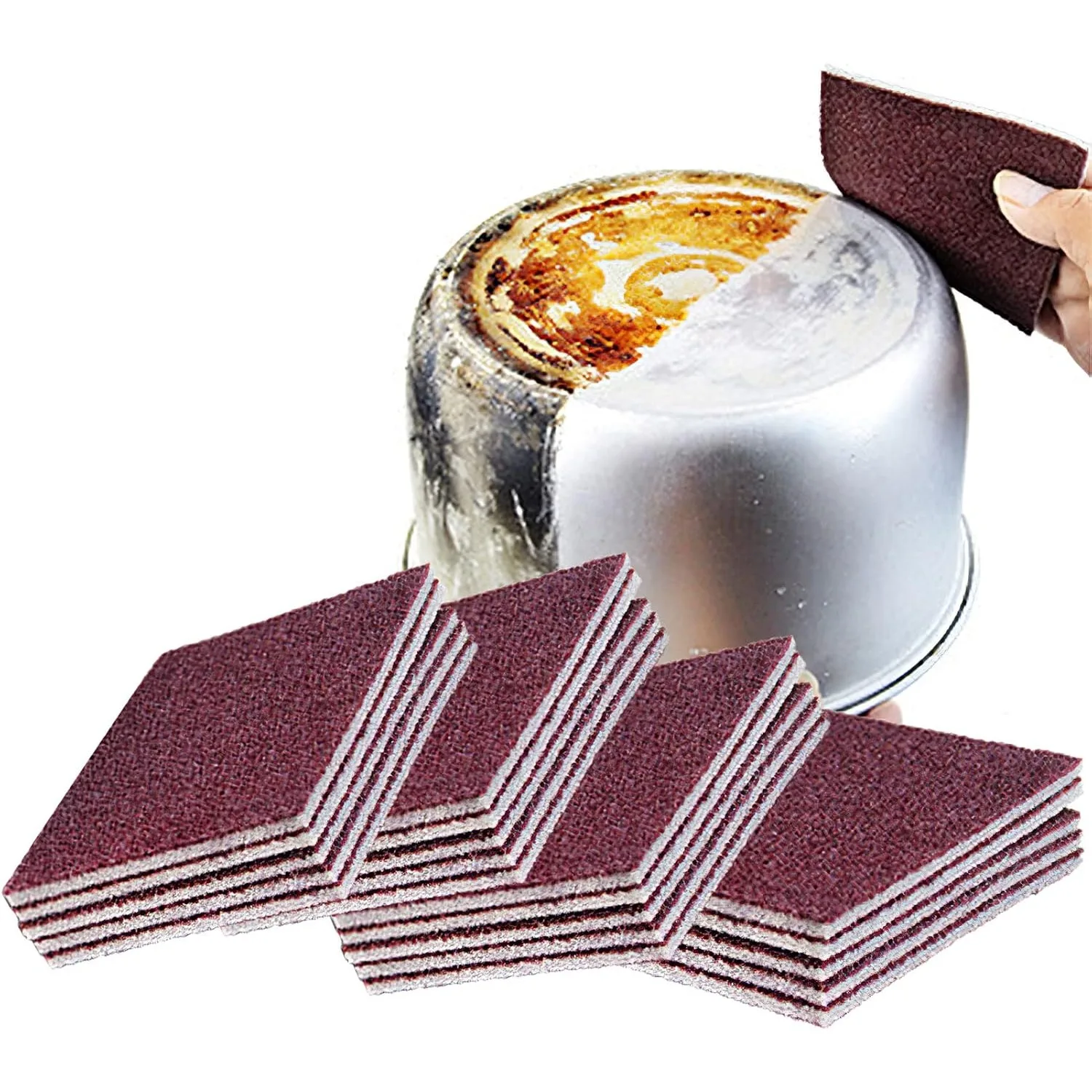 18pcs Nano Carborundum Sponge, Emery Cleaning Eraser, Rust Remover Scrub for Pots Pans, Kitchen Household Cleaning Tool