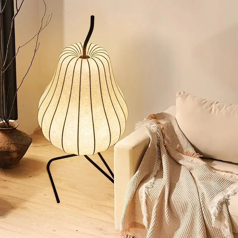 Cream wind pear silk floor lamp