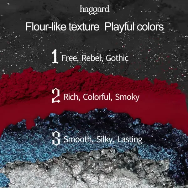 لوحة ظلال عيون من haggard scepter سموكي مكونة من 5 ألوان باللون الأسود والذهبي النائم على شكل دودة القز وردي وأزرق وحرباء فلاش ظلال عيون غير لامعة #6