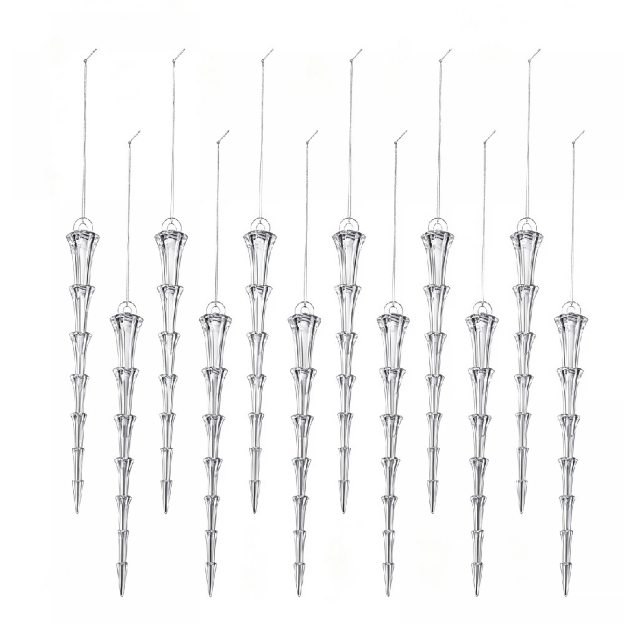 12 Pcs Christmas Tree Decor Icicle Hanging Ornaments for Party Supplies
