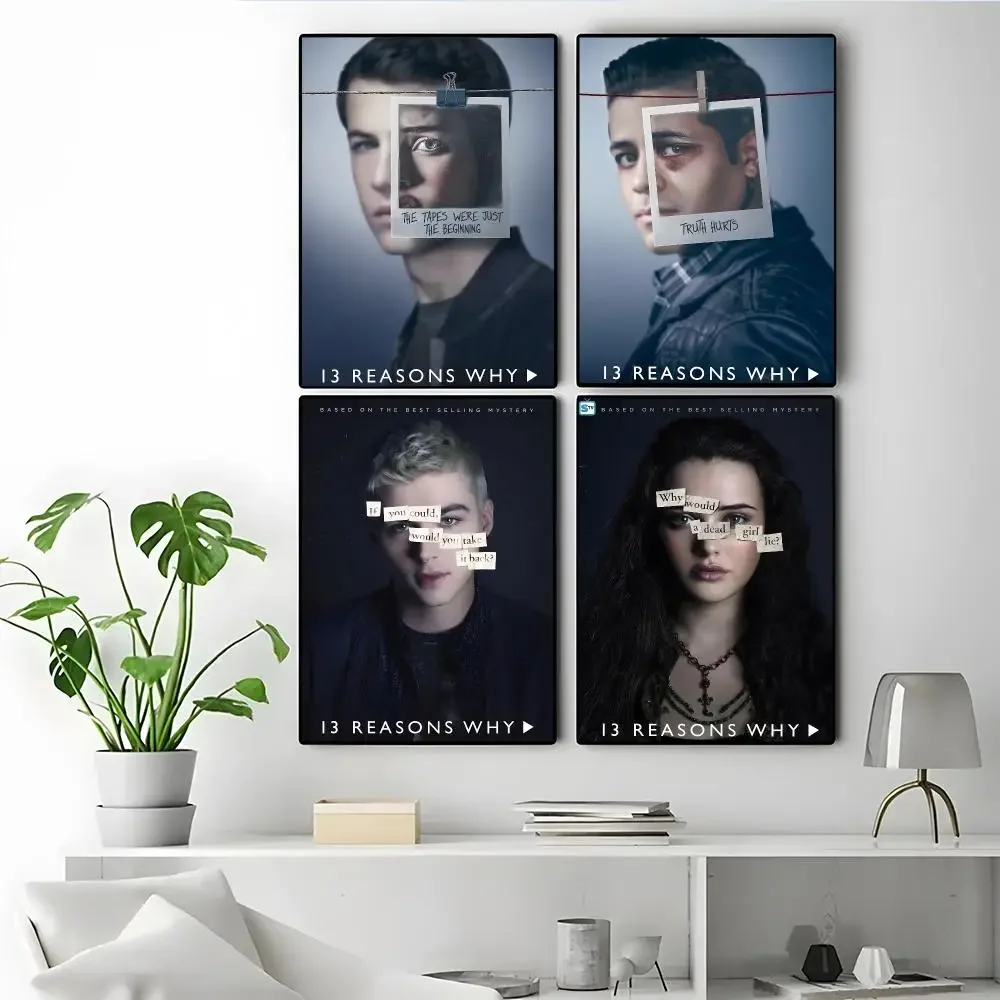 TV Series 13 Reasons Why Poster Poster Self-adhesive Art Waterproof Paper Sticker Coffee House Bar Room Wall Decor