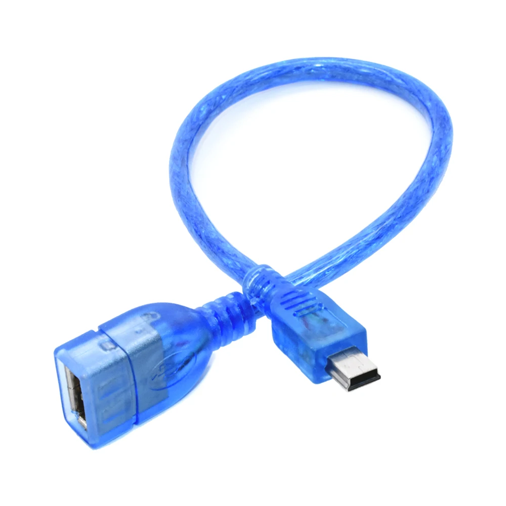 1Pcs 30CM Blue USB Data Cable Connector USB Female Socket to Trapezoidal T-port Male Plug Extension Cord Computer Adapter